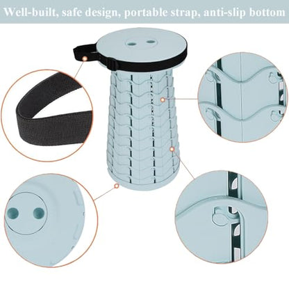 Fishboy Upgraded Collapsible Stool, 400lbs Max Weight, Lightweight But Sturdy, Portable Retractable Folding Telescoping Foldable Camping Stool for Adults Outdoor Fishing Hiking BBQ - color: All Ice Cream