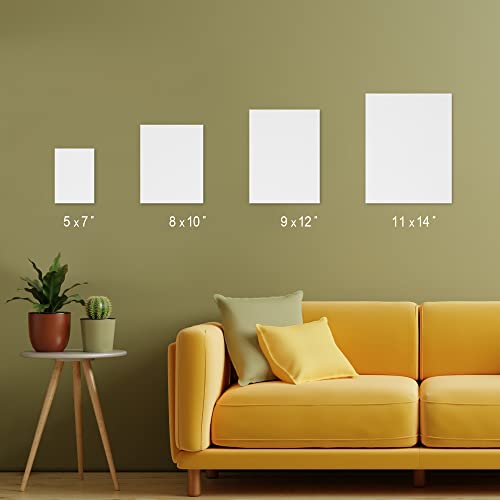 PHOENIX 24 Pack Canvases for Painting - 5x7, 8x10, 9x12, 11x14 Inch, 8 Oz Triple Primed 100% Cotton Flat Canvas Boards White Blank Canvas Panels Multi Size Bulk Pack for Acrylic & Oil Paints - color: White, size: 5"x7" 8"x10" 9"x12" 11"x14"