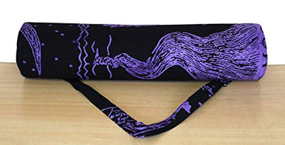 INDIAN CRAFT CASTLE ICC Yoga Mat Bag Carrier Full-Zip Exercise Yoga Mat Carry Bag for Women Men with Multi-Functional Storage Pockets and Adjustable Shoulder Strap 26X6 Inches - style: Purple Crying Wolf
