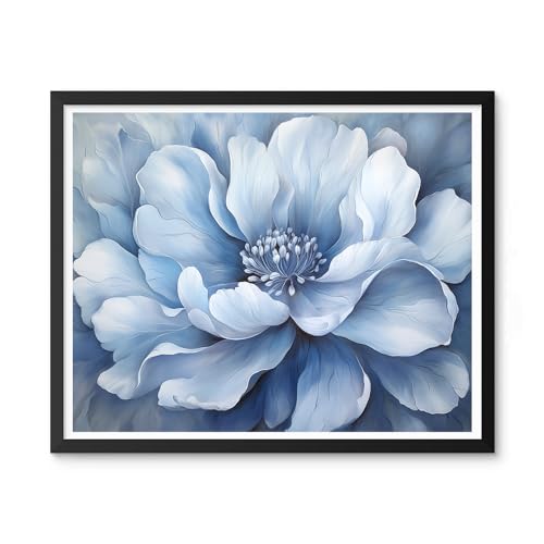 Natuyalo Paint by Numbers for Adults - DIY Adult Paint by Number Kits Painting on Canvas Blue Flower Painting by Numbers for Beginners, Art Craft Kits for Adults (16x20 Inch) - color: ART-05