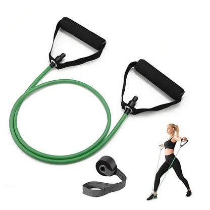 Resistance Bands with Handles, Exercise Bands - Perfect Stretch Rope for Home Workouts, Ideal for Fitness Enthusiasts & Home Gym - color: Green(15lb)