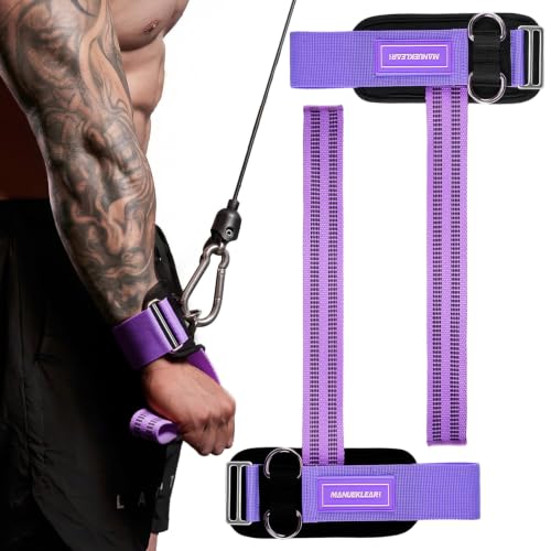 M MANUEKLEAR Wrist Straps for Weightlifting, Gym Lifting Straps with D Rings for Cable Machine,Weight Lifting Wrist Wraps for Men Women - color: Purple, size: M (6.3-7.5inch)
