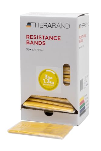 THERABAND Resistance Bands - color: Yellow, size: 1 Box of 30, style: Level 1 / Light