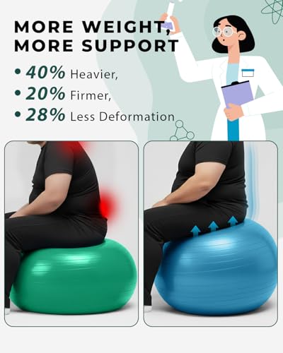Trideer Exercise Ball for Physical Therapy, Core Strength, Stability & Balance Training, Swiss Ball for Yoga, Fitness & Rehabilitation - size: Firm Support-Large (23-26 inches/58-65 cm)