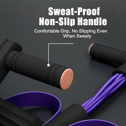 Pedal Resistance Bands with Handles for Home Work Out - color: Purple 02