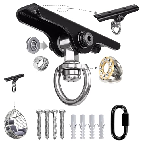 Heavy Punching Bag Hanger | Wall/Ceiling Mount Hook with 180° / 360° Rotation | Wood Beam Holder for Boxing, Weight Training, Aerial Yoga Swing & Hammock - size: 180°+ 360°rotation
