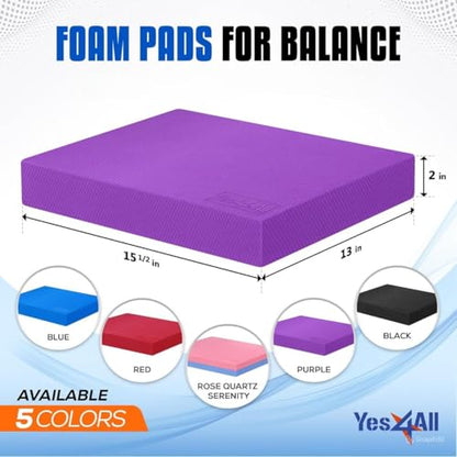 Yes4All Exercise Balance Pad, Non-Slip Foam Kneeling Pad - color: Purple - L - (15,5" x 13" x 2"), size: Large