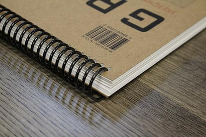Orange Media Grid Sketchbook. Spiral Bound. Top Spine. Multi-Media. (8.5" x 11") 1/8" Box. (Grey Grid). SB-50100-TS - color: Grey Grid