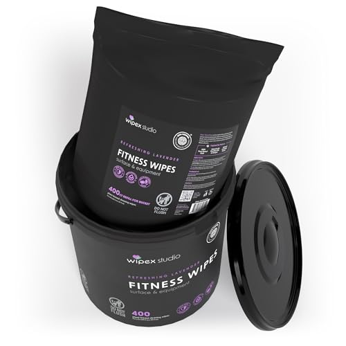 Wipex Gym Wipes Bucket Refill – EWG Verified, Plant-based Fitness Equipment Wipes, Lavender and Vinegar to Clean Surfaces, Safe Yoga Mat Cleaner, Gym & Peloton Bike Cleaner, 400 Count (Pack of 2) - size: 400 Count (Pack of 2), style: Lavender: Refill