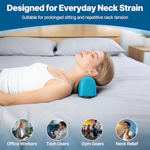 Adjustable Neck Stretcher Device with Screw Micro-Adjustment, Cervical Traction for Neck Pain Relief, Ergonomic C-Curve for Controlled Daily Stretching