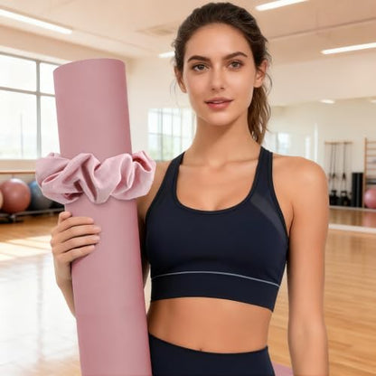 Yoga Mat Scrunchie - Stylish Holder, Durable & Elastic Fabric - Fits All Standard Mats (Mat Not Included) - color: Pink