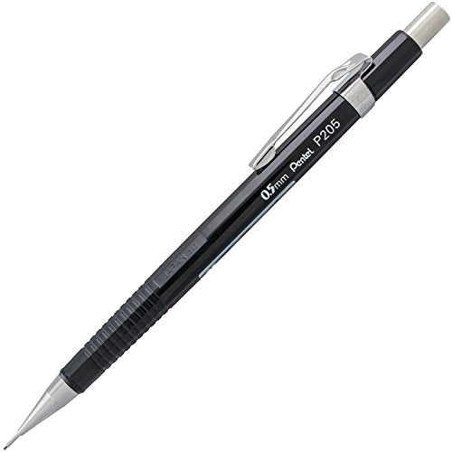Pentel Sharp Mechanical Pencil (0.5mm), Fine Line, Black Barrel, Pack of 2 (P205BP2)