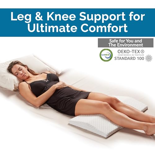 ComfiLife Lumbar Support Pillow for Sleeping Memory Foam Pillow for Back Pain Relief - Side, Back and Stomach Sleepers- Triangle Wedge Pillow - Bed Rest Pillow - Medium-Soft (White, Standard)