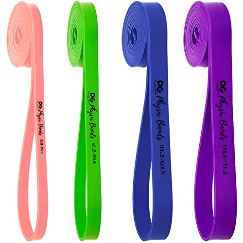 Physix Gear Workout Bands for Pullups Set, Pull Up Resistance Bands Set, Long Bands for Workout and Exercise Bands Pull Ups, Pull Ups Resistance Bands, Calisthenics Resistance Bands, Pullup Bands Set - color: Purple/Green/Blue/Pink (4 Pack)
