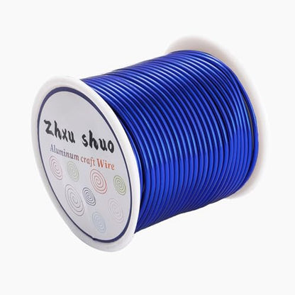 12 Gauge(2mm) Aluminum Wire 35 Yards Anodized Metal Wire for Bonsai Armature Crafting Sculpting Jewelry Craft Making Beading Floral (Blue, 12 Gauge) - color: Blue