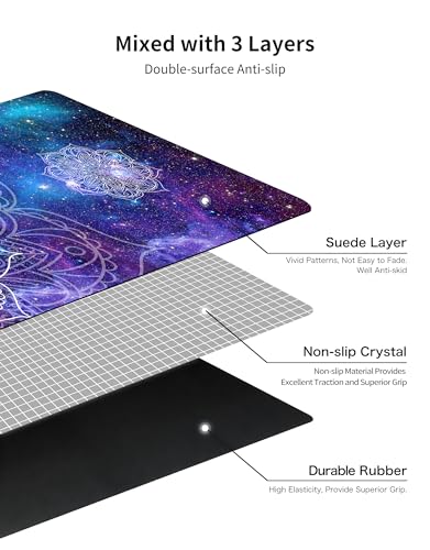 nuveti Printed Travel Yoga Mat 1/16 Inch Thick Non Slip Fitness Workout Mat | with Carrying Bag, Foldable Lightweight Suede & Natural Rubber Yoga Mat for Yoga Pilates and Fitness 72" L x 24" W x 1.5mm - color: JingMo