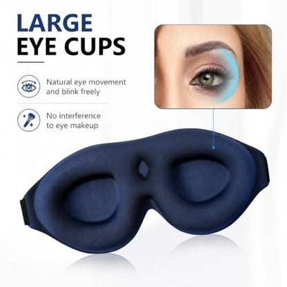 ALASKA BEAR Memory Foam Sleep Mask, Contoured Eye Cups for Women Men, Blue - color: A1 Haze Blue