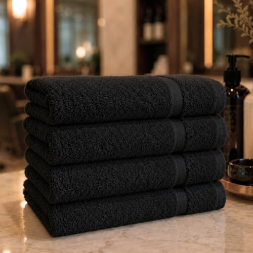 Bulk 72-Pack Professional Salon Spa & Wellness Towels, 16" x 27", Black - color: Black, size: 72 Pack