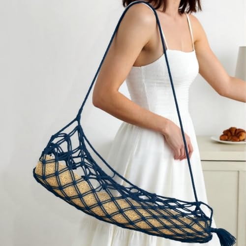 Macrame Yoga Mat Carrier Bag, Suitable for most Yoga Mats - color: navy blue
