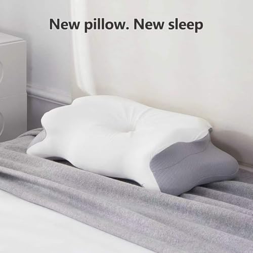 Cervical Pillow for Neck Pain Relief, 5.5"/4.3" Dual Loft Memory Foam Pillow for Side,Back Sleepers with Broad Shoulders,Orthopedic Contour with Cooling Cover, Medium Firm,White,23.6x15.7 in