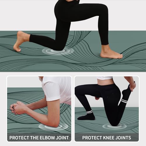 PAIDU Large Yoga Mat 72"x36"x10mm Non-Slip Exercise Mat for Home Gym Studio | Extra wide & thick non-slip yoga mat, works on all floors, ideal for stretching, yoga studio, gym and home workouts - color: Deepgreen