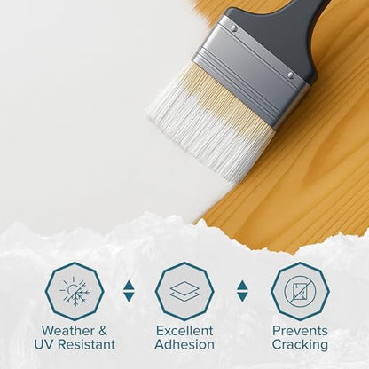 Polar Wood Primer - 33 Fl Oz - Matte White Finish - Water-Based Primer Paint for Interior & Exterior Wood Surfaces & Painted Surfaces - Strong Weather-Resistant Adhesion - Roller & Brush-On - size: 33 Fl Oz (Pack of 1)
