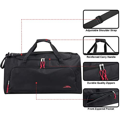 Lightweight Canvas Duffle Bags for Men & Women For Traveling, the Gym, and as Sports Equipment Bag/Organizer - color: All Black Pack