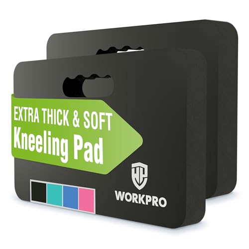 WORKPRO Extra Thick Kneeling Pad, 2 Pack, 17.5 x 11 x 1.5 in, Black | Soft NBR Foam Cushioning for Knee, Large Foam Kneeler Mat, For Gardening, Bathing Baby, Exercise, Workout Supplies - color: Black, size: 2 Pack