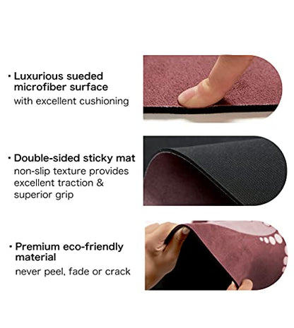 Knsbk Large Round Yoga Mat 4.6'X3.5mm for Exercise Premium Extra Thick, Ultra Comfortable, Non Slip, Meditation Mat - color: pink blossom