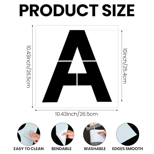 SATINIOR 10 Inch Large Letter Stencils and Numbers, 36 Pcs Reusable Alphabet Stencils Plastic Numbers Templates Craft for Wood Wall Fabric Signage Chalkboard Painting DIY Projects (Standard) - size: 10 Inch, style: Standard