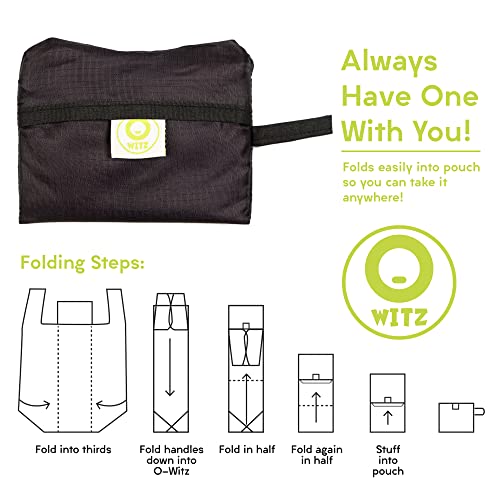 O-WITZ Reusable Grocery Bags | Vibrant Tote Bag For Groceries, Gym, Beach Gear, Toys & More | Washable Design With Large Handles For Maximum Convenience | Folds Into A Small Pouch, Sloth Yoga - color: Sloth Yoga