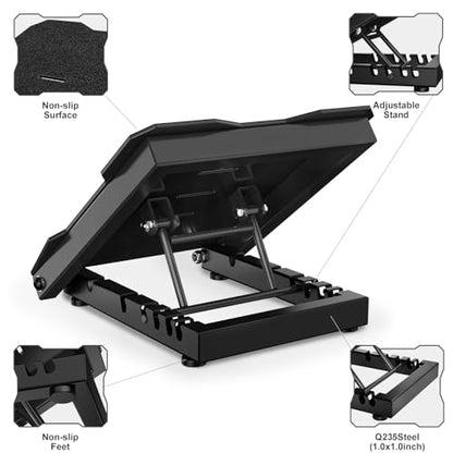 Steel Slant Board Calf Stretcher, 600 Lbs Weight Capacity 5-Level Adjustable Incline Board Squat Wedge Achilles Ankle Stretcher Non-Slip Surface for Squat, Fitness, Physical Therapy - color: Black