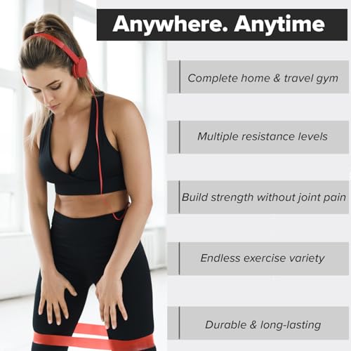 Resistance Bands for Working Out (Set of 5) – Elastic Bands for Exercise & Physical Therapy – Loop Resistance Bands for Glutes, Home Workouts, Yoga, Pilates, Stretching & Legs - style: Latex