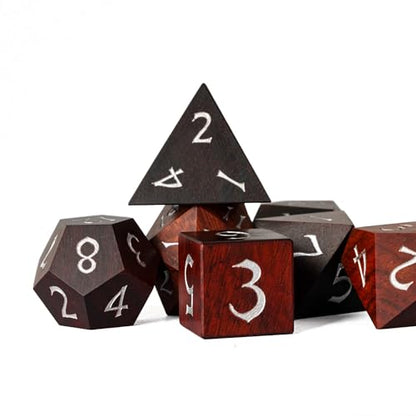 Wooden DND Dice Set Red Sandalwood Wood Dice Set for Tabletop Games - color: Big Red Sandalwood