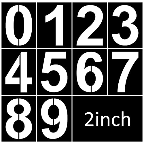 2 Inch Number Stencils Plastic Number Stencils Reusable Digital Painting Templates for Cake Stencil Address Templates - size: 2 Inch
