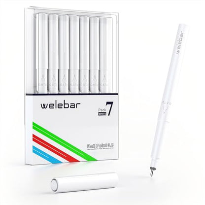 White Ink Gel Pens Compatible with Cricut Maker 3/Maker 4/Maker/Explore 3/4/5/Air 2/Air, 7 Pack Medium Point Pens for Drawing, Lettering, Adding Highlights - color: White