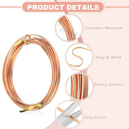 uxcell 18 Gauge Flat Aluminum Wire, 16.40 ft 3mm Wide Aluminum Crafts Wire for Flower Bonsai Crafts Carving DIY Bezel Sculpting Gem Metal Wrap, Copper - color: Copper, size: 3mm