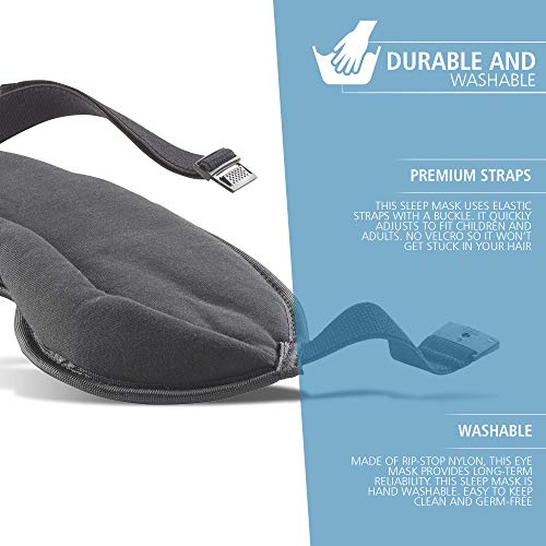 Lewis N. Clark Comfort Sleep Mask | Eye Mask for Travel | Comfortable & Breathable | Light Blocking & Adjustable | Black - color: Black, size: 1 Count (Pack of 1)