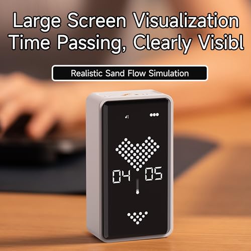 Visual Timer, Rechargeable Digital Hourglass Timer with LED Display - color: Black