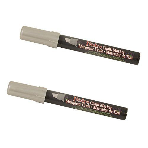 JAM PAPER Dustless Erasable Chalk Markers - Chisel Tip Liquid Chalk Marker - Silver Metallic - 2/Pack - color: Silver Metallic