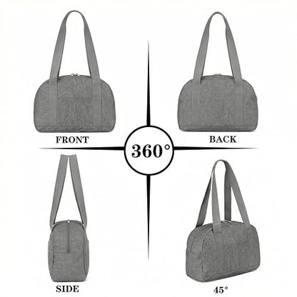 Mini Gym Bag for Women Girl 12 inch Small Gym Tote Lightweight Carry On Bag - color: Grey