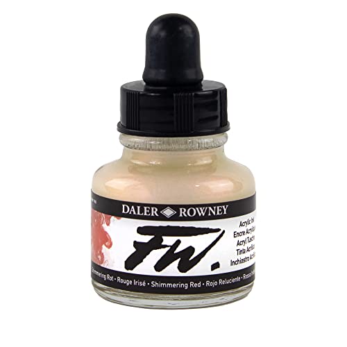 Daler-Rowney FW Acrylic Artists Ink, 1 oz, Shimmering Red (160029713) - color: Red
