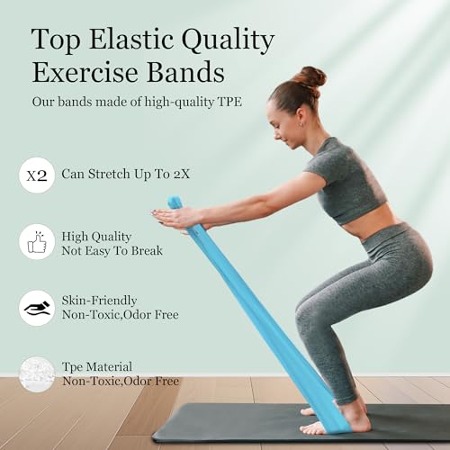 HIMESPORNER 60 Pcs Bulk Resistance Bands Latex-Free for 20 Team Members | Suitable for 20 members, 3 Pieces Each Set, TPE Exercise Bands for Physical Therapy, Yoga, Pilates