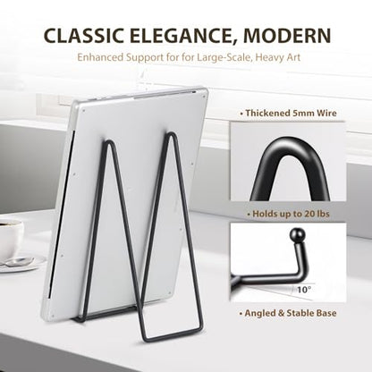 LIONWEI LIONWELI Plate Display Stand Easel Holders - 10" Tabletop Metal Stands for Heavy Plates, Large Platters and Plaques - Black, 2-Pack - size: 10 inch (2 pieces)