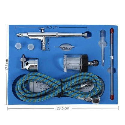 Anu Limen Dual Action Gravity Feed Airbrush Kit, 0.2/0.3/0.5mm Needle Nozzle Sprayer with 7ml/22ml Cups for Model Paint, Nails