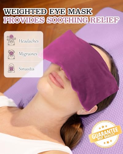 Hihealer Weighted Eye Mask for Sleeping, Lavender Eye Pillow for Spa Yoga - color: Purplex2