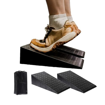 2 PCS Squat Wedge - Durable Slant Board for Calf Stretching, Can Support up to 1,500 lbs, Carry Bag, Non-slip pad Included