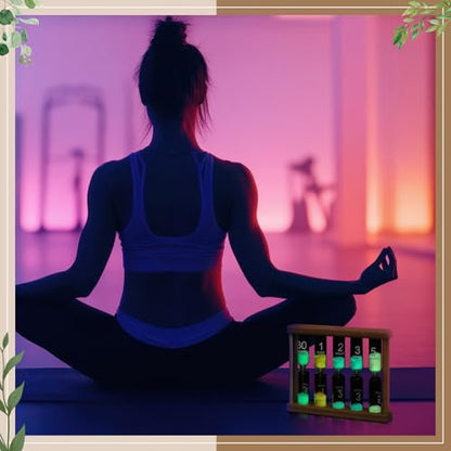 Halloscume 5 Pcs Glow in the Dark Sand Timer 0.5/1/2/3/5 Wooden Hourglass