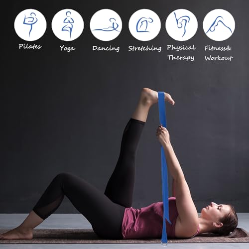 Outus 10 Sets Yoga Blocks and Straps Non-Slip EVA Foam Blocks with Metal D Ring Straps for Gym Exercise and Workout