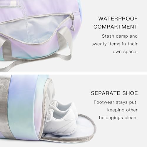 STELLE Dance Bag for Girls Sports Duffle with Shoe Compartment(LM,F) - color: Lilac Mint1